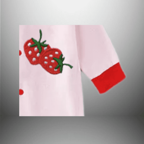 Toddler Baby Pink and Red Romper with Strawberry Print-RKFCTT060 - Image 3